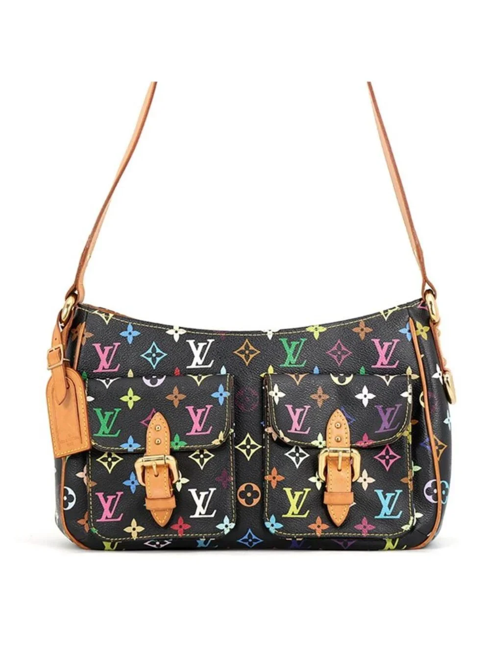 Louis Vuitton Shoulder Bag Monogram Multicolor Lodge GM Black
